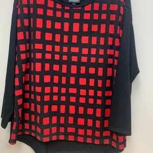 Black & Red Top - 3x - Long Sleeve